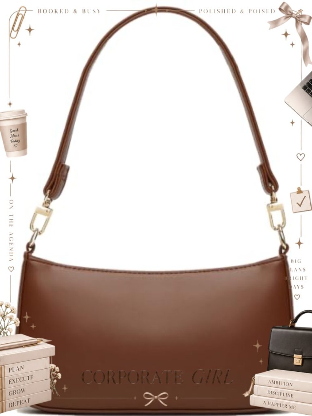 Vegan Leather Retro Clutch Tote Crossbody Shoulder Bag Removable Strap